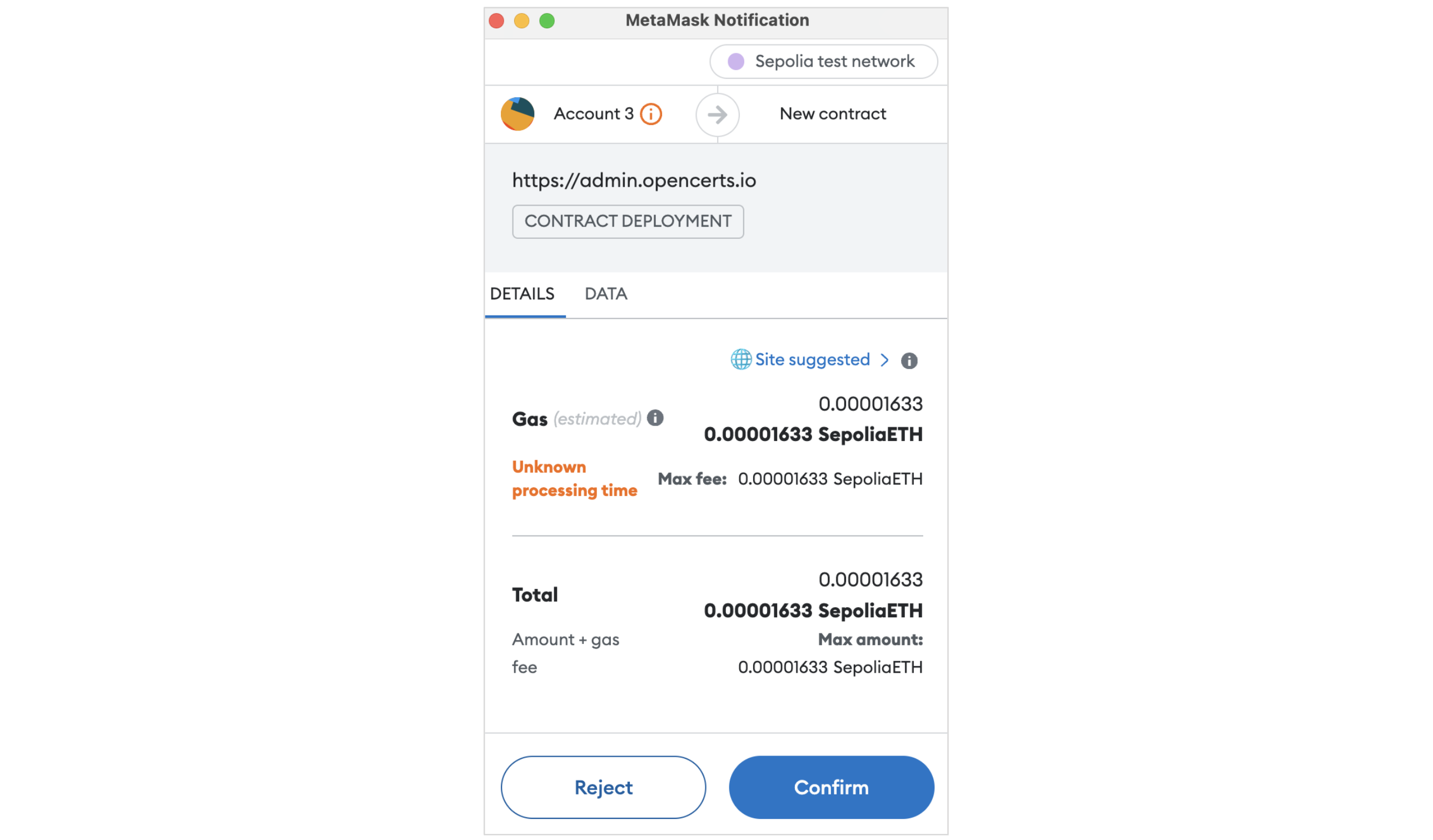 Confirming Transaction