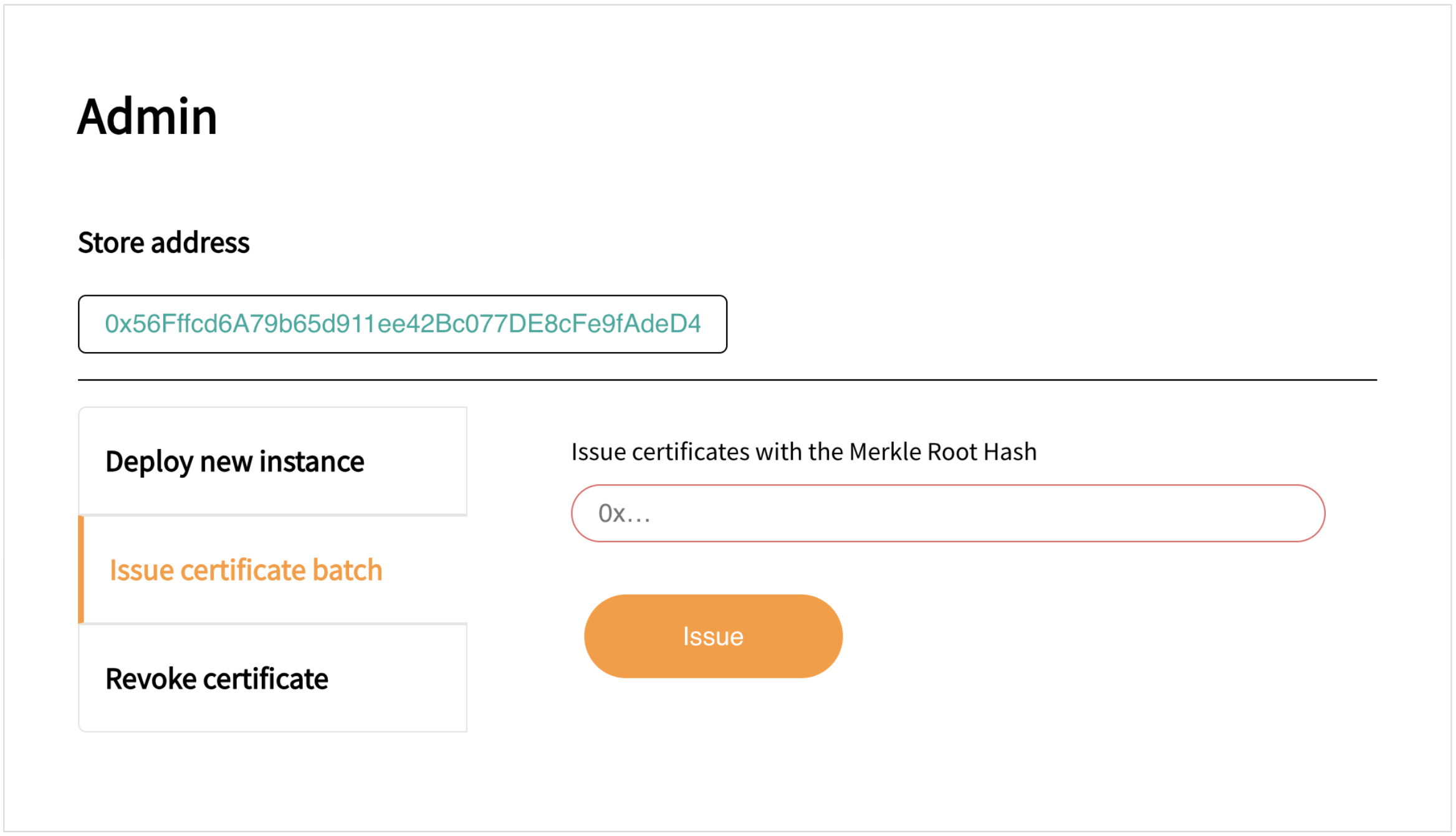 Issuing Interface